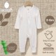 White 66 (3-6m) Snugabit Ultra Soft Jelly Bamboo Easy Zip-Up Sleepsuit Romper 